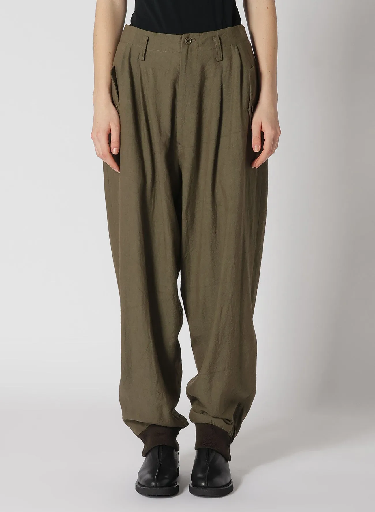 TWILL GARMENT WASH RIB SLEEVE PANTS sold by Yohji Yamamoto product image thumbnail 4