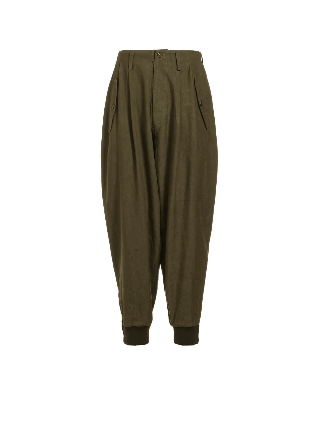TWILL GARMENT WASH RIB SLEEVE PANTS sold by Yohji Yamamoto