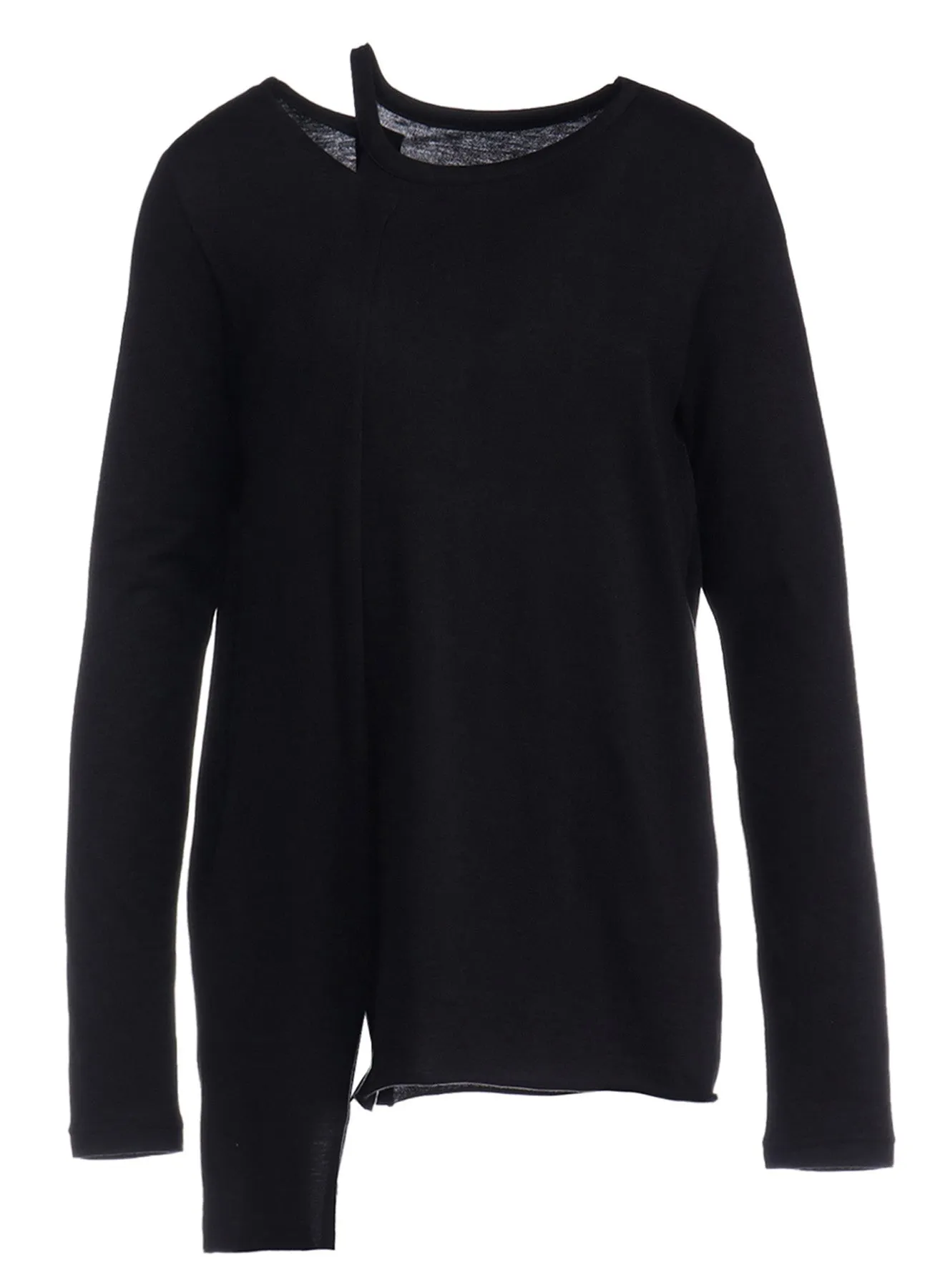 40/-SOFT JERSEY RIGHT ASYMMETRIC LONG SLEEVE T sold by Yohji Yamamoto product image thumbnail 2