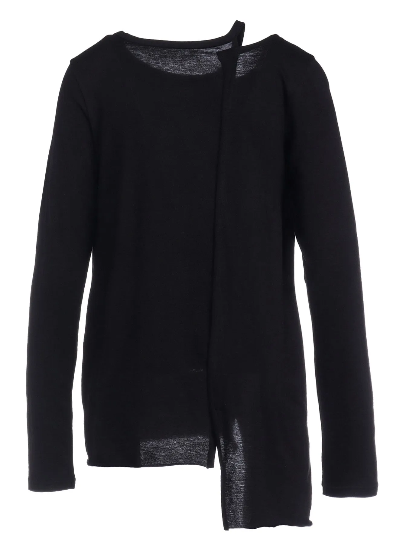 40/-SOFT JERSEY RIGHT ASYMMETRIC LONG SLEEVE T sold by Yohji Yamamoto product image thumbnail 3