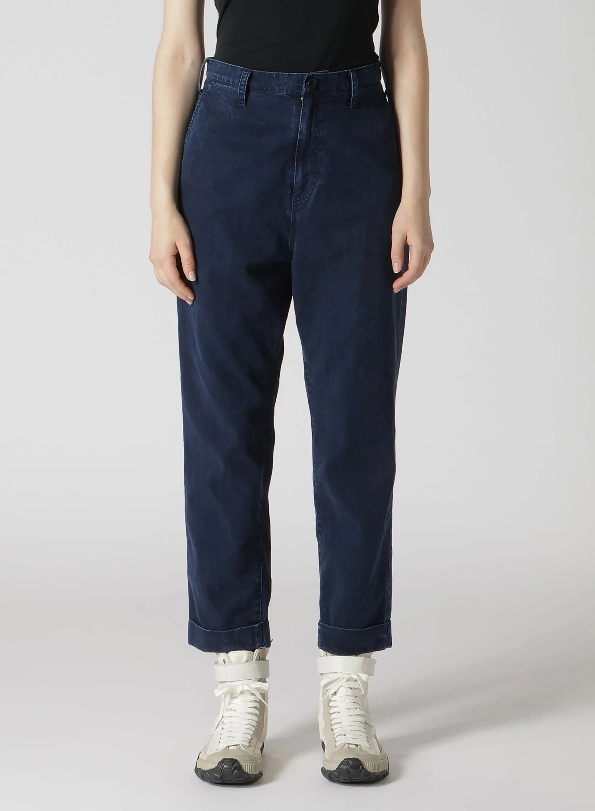 8OZ CE/C/ DENIM CUFFED SLIM HEM PANTS sold by Yohji Yamamoto product image thumbnail 4