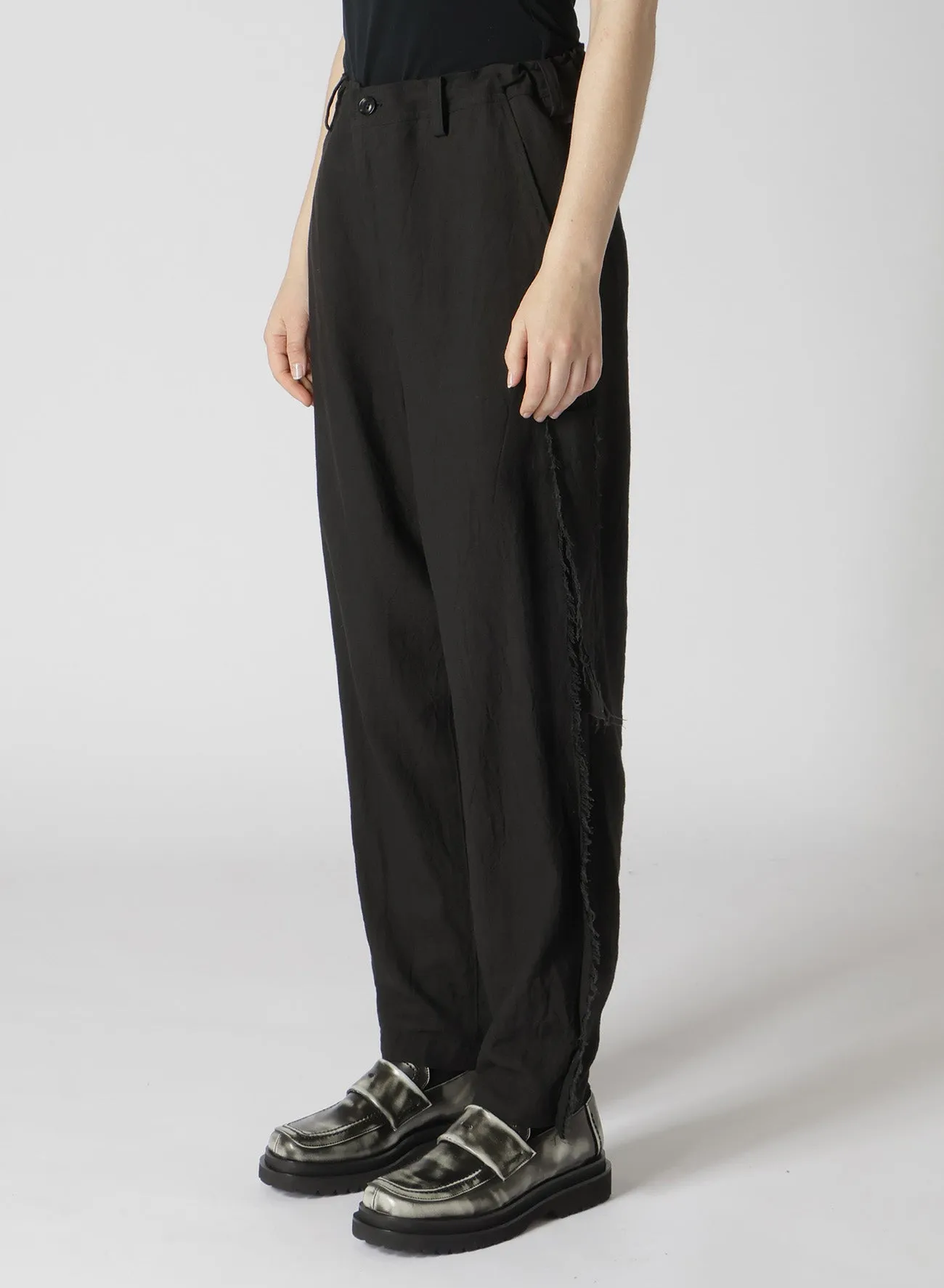 TWILL GARMENT WASH LEFT SIDE LINED PANTS sold by Yohji Yamamoto product image thumbnail 4