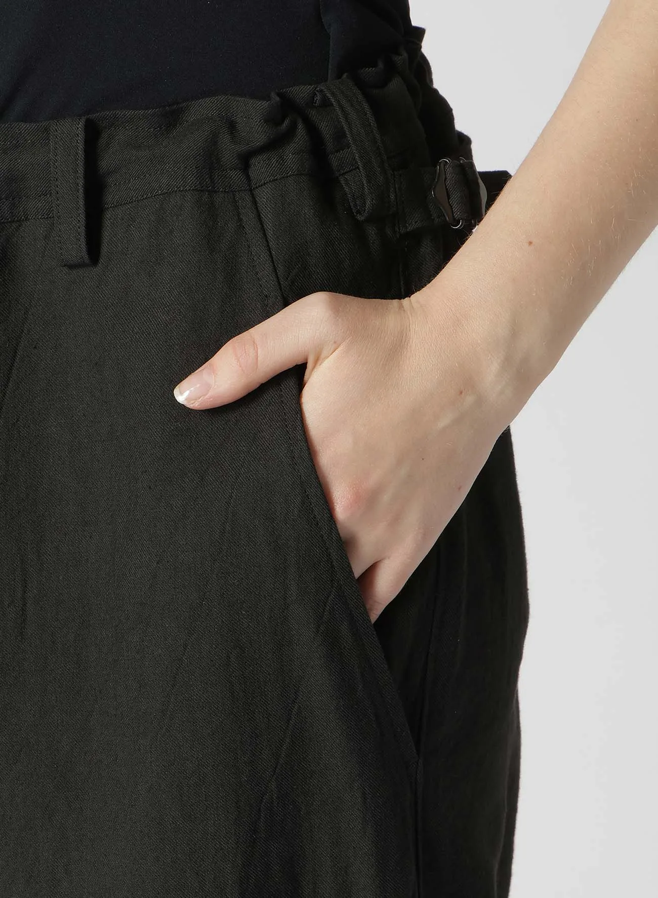 TWILL GARMENT WASH LEFT SIDE LINED PANTS sold by Yohji Yamamoto product image thumbnail 5