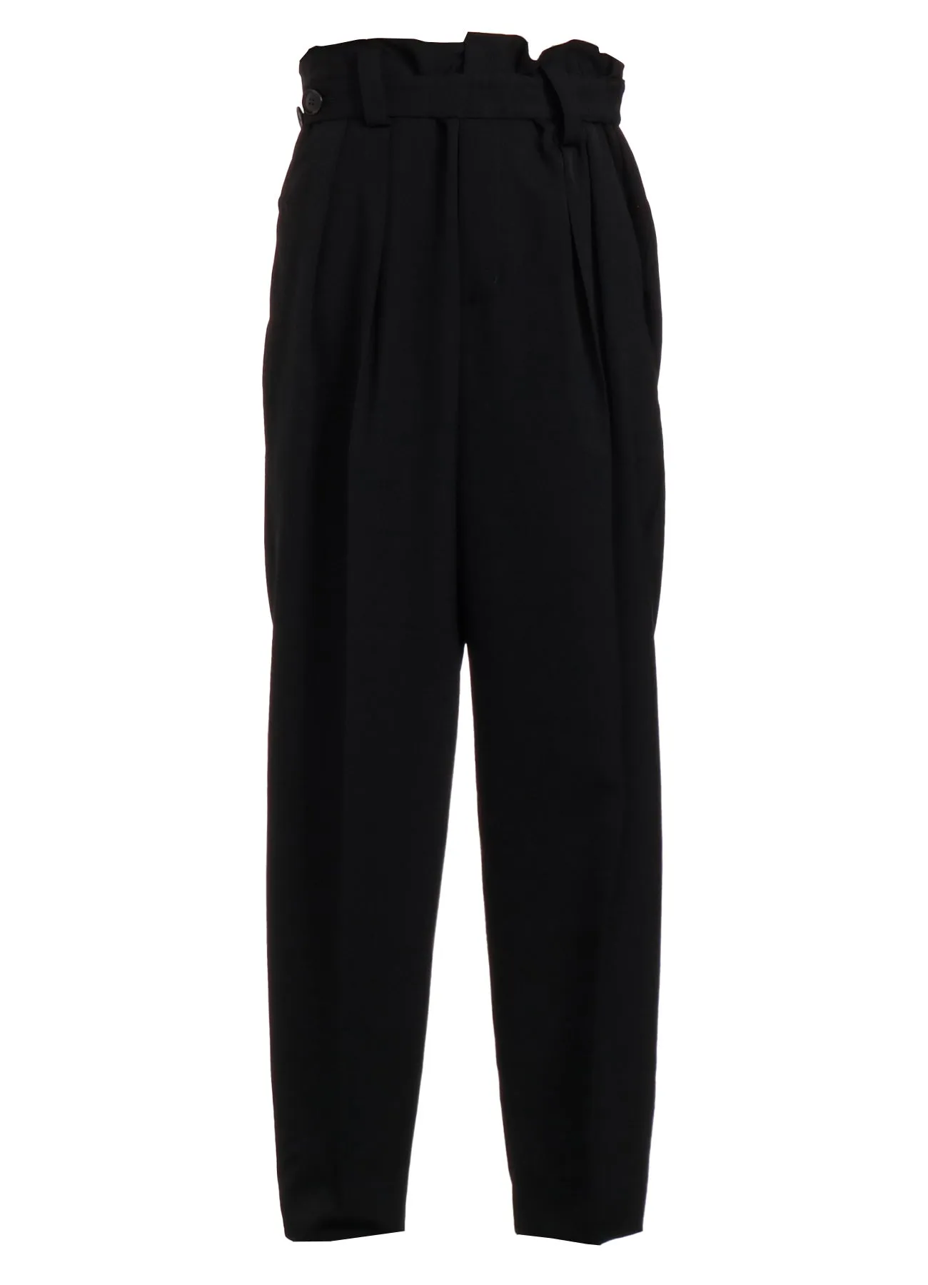 HIGH TWISTED WASHER WOOL GABARDINE FRONT TUCK PANTS sold by Yohji Yamamoto product image thumbnail 2