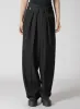 HIGH TWISTED WASHER WOOL GABARDINE FRONT TUCK PANTS sold by Yohji Yamamoto