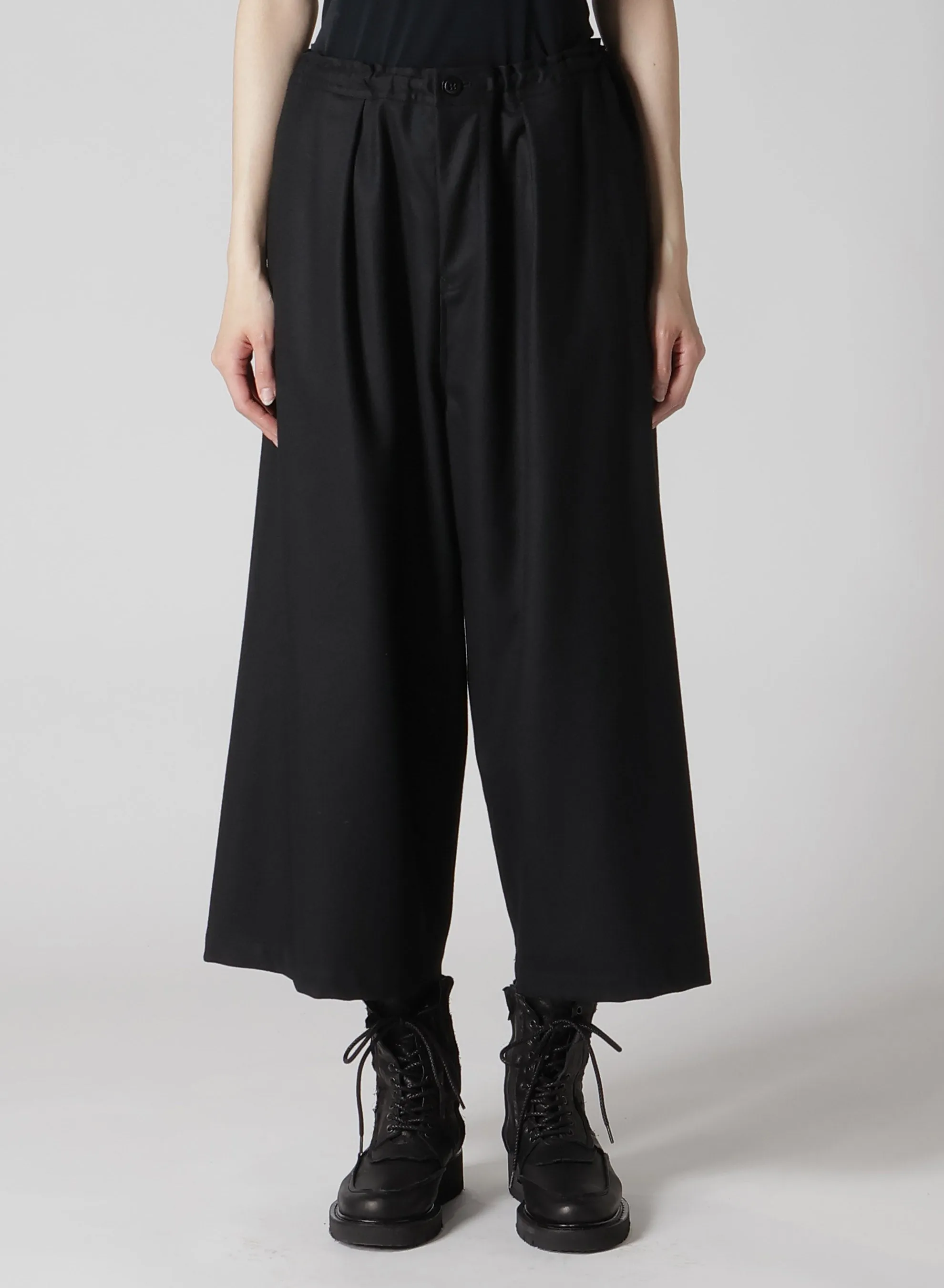 W/ FLANNEL HAND STITCHED FRONT TUCK WIDE PANTS sold by Yohji Yamamoto product image thumbnail 4
