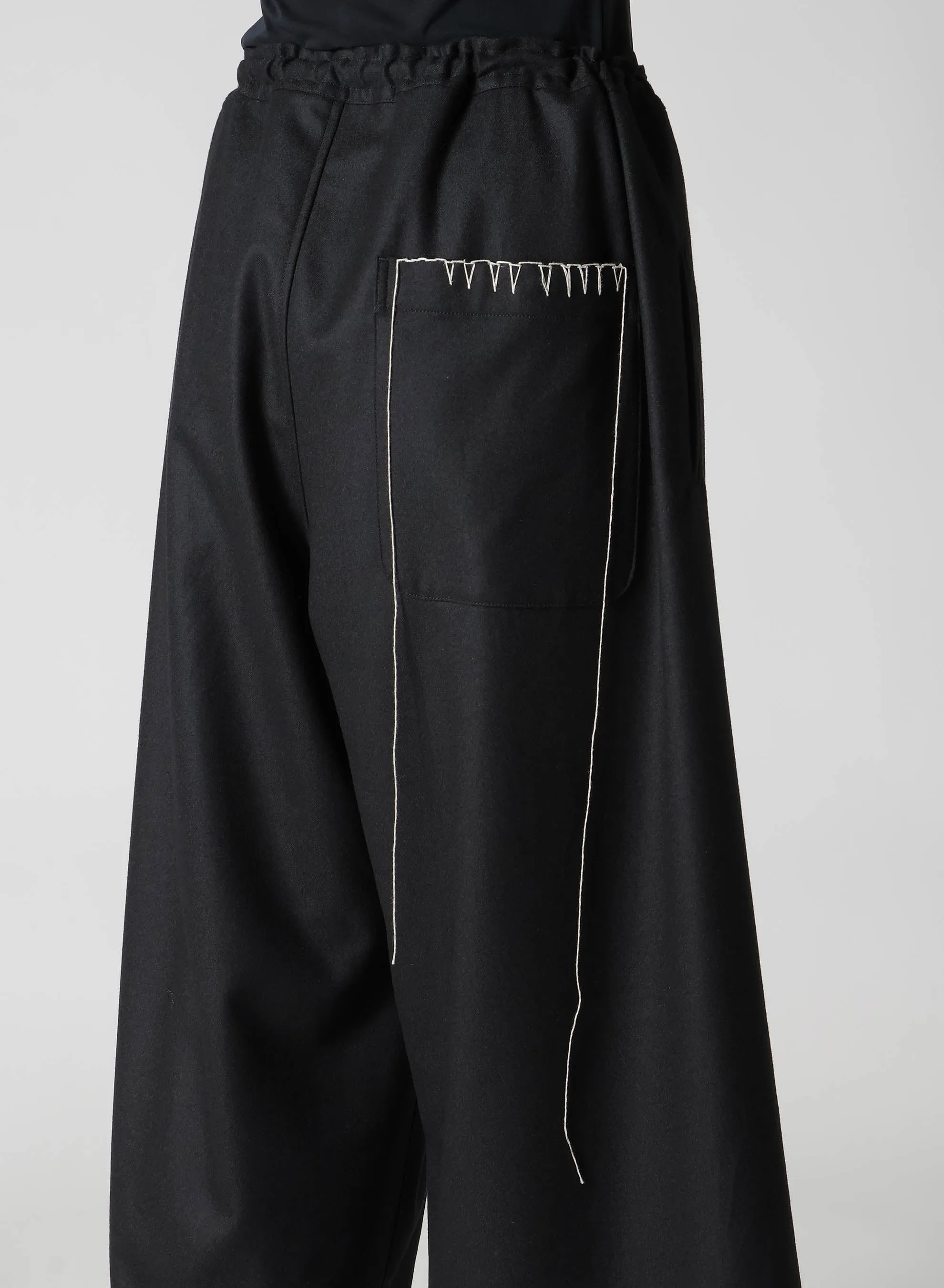 W/ FLANNEL HAND STITCHED FRONT TUCK WIDE PANTS sold by Yohji Yamamoto product image thumbnail 5