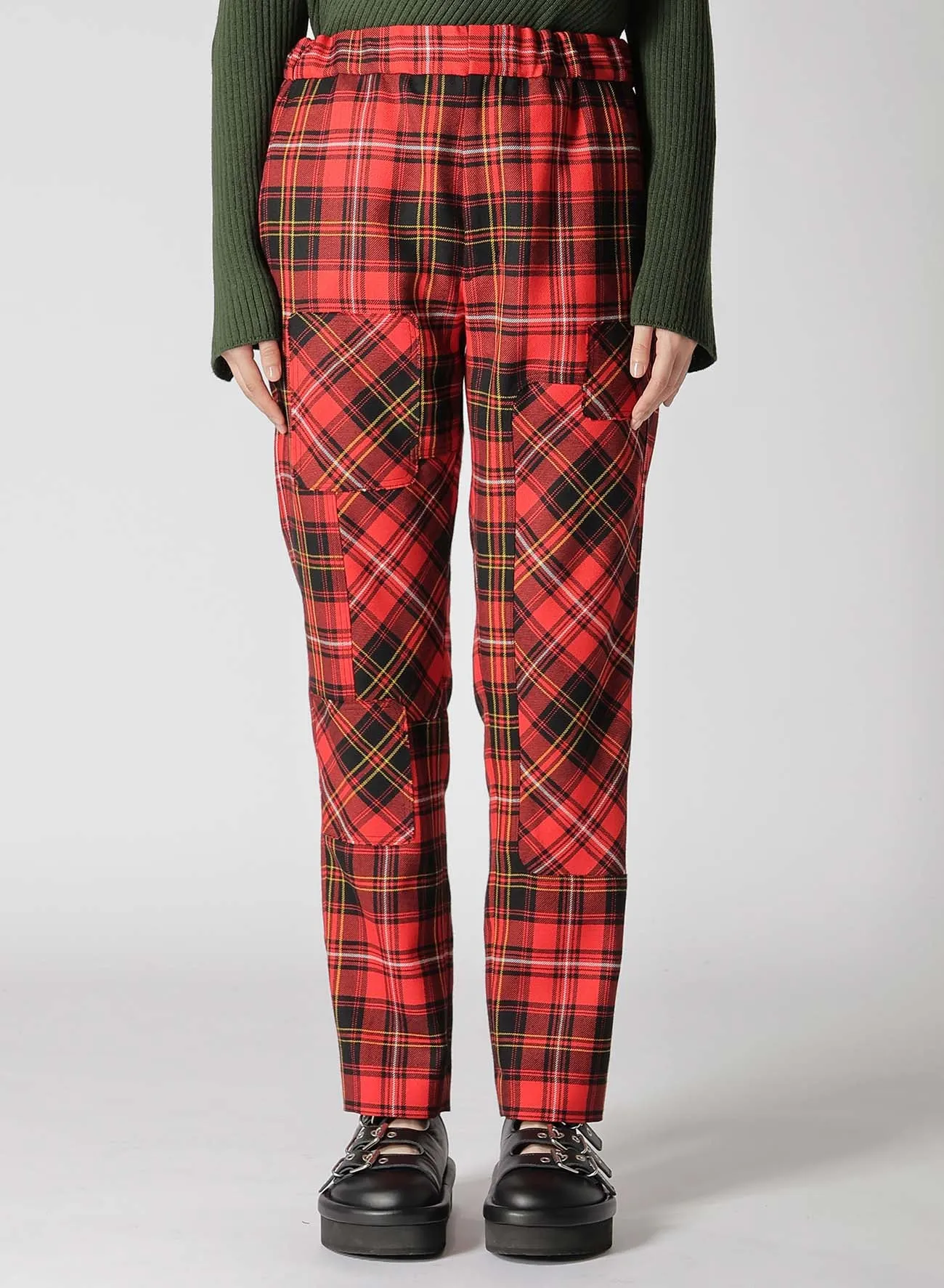 TARTAN CHECK PATCHWORK PANTS sold by Yohji Yamamoto product image thumbnail 4