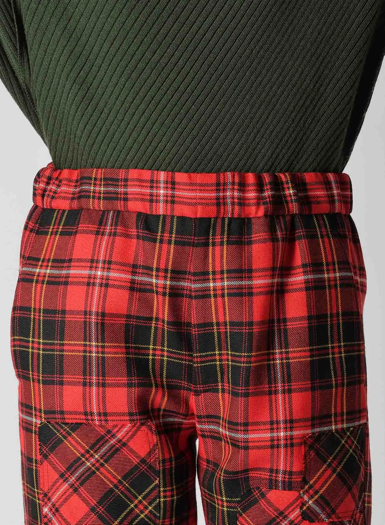 TARTAN CHECK PATCHWORK PANTS sold by Yohji Yamamoto product image thumbnail 5