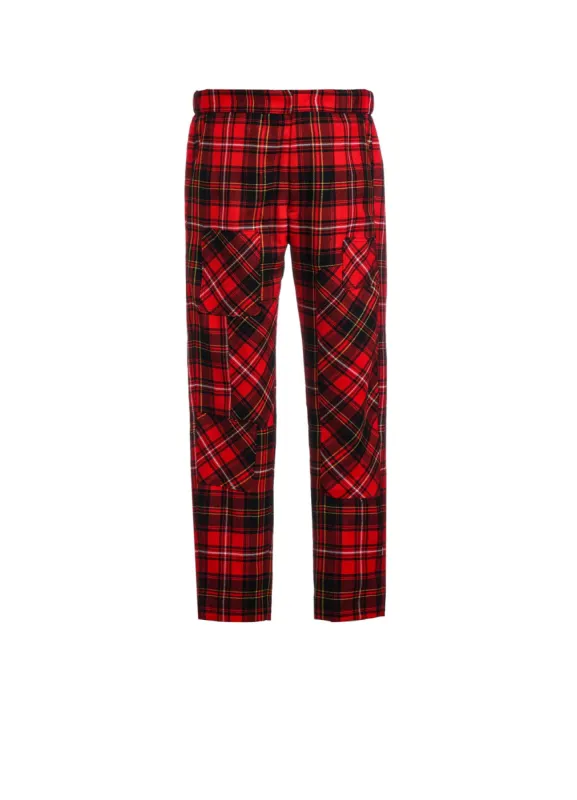 TARTAN CHECK PATCHWORK PANTS sold by Yohji Yamamoto