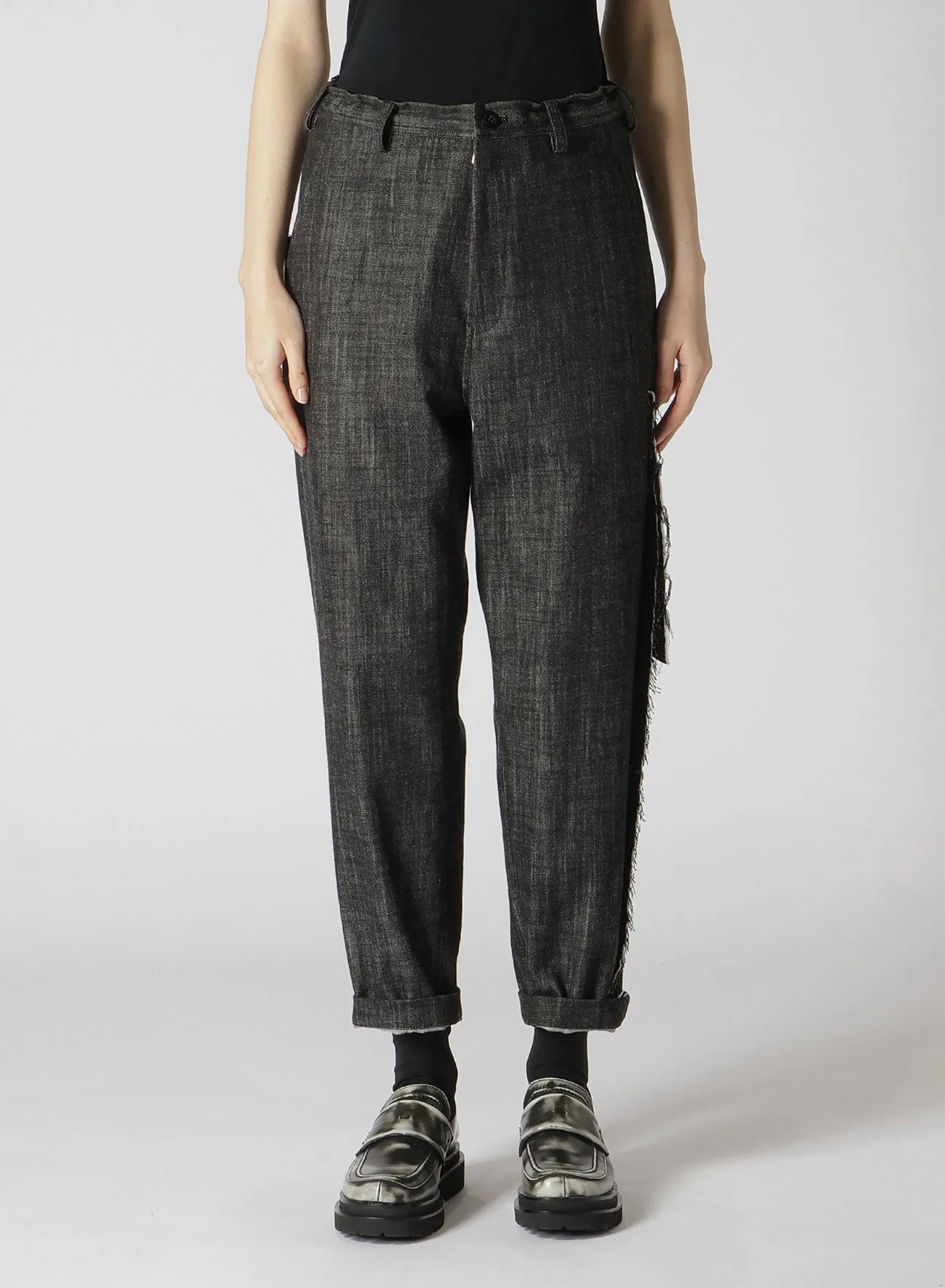 8OZ SOFT DENIM LEFT SIDE LINED PANTS sold by Yohji Yamamoto product image thumbnail 4