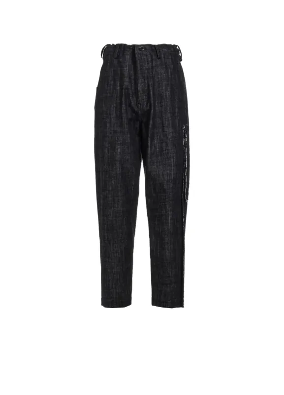 8OZ SOFT DENIM LEFT SIDE LINED PANTS sold by Yohji Yamamoto