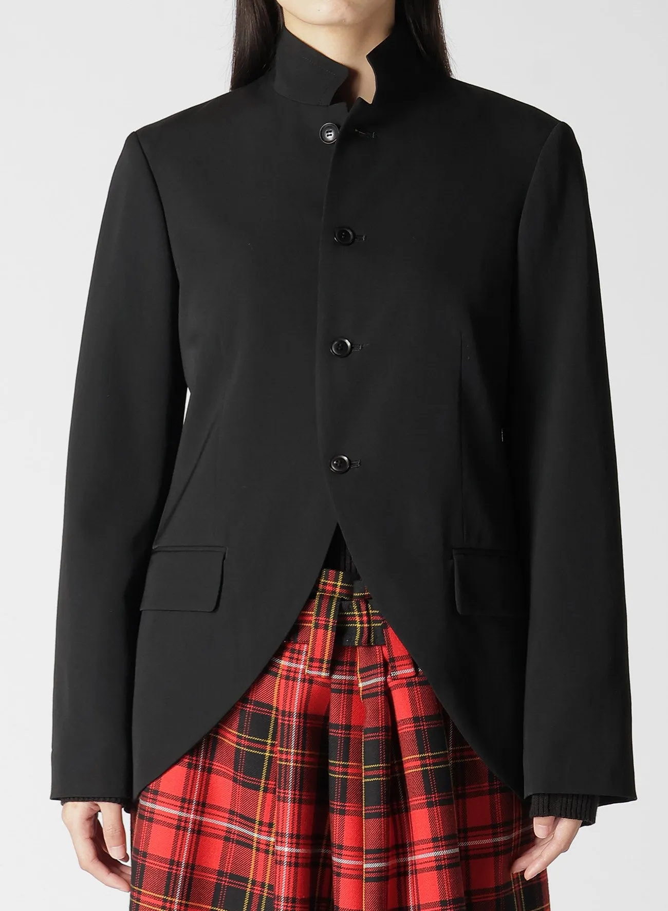 HIGH TWISTED WASHER WOOL GABARDINE STAND UP COLLAR JACKET sold by Yohji Yamamoto product image thumbnail 5