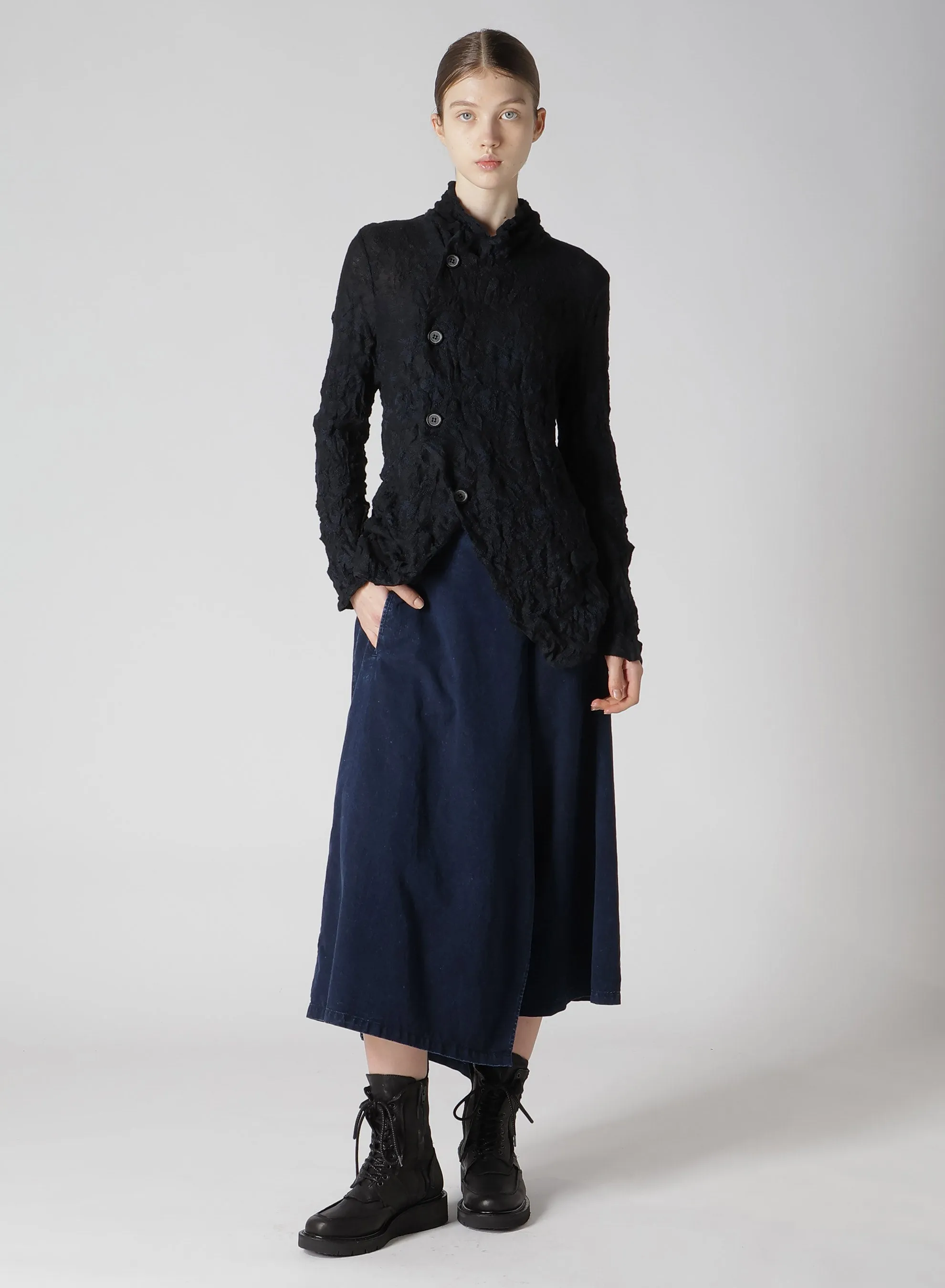 8OZ CE/C/ DENIM RIGHT SKIRT PANTS sold by Yohji Yamamoto product image thumbnail 4