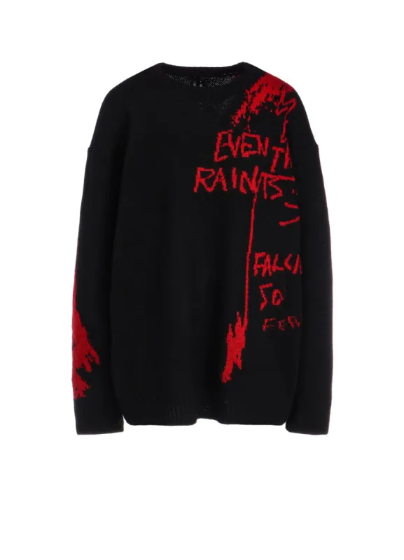 INTARSIA JACQUARD ROUND NECK PULLOVER sold by Yohji Yamamoto