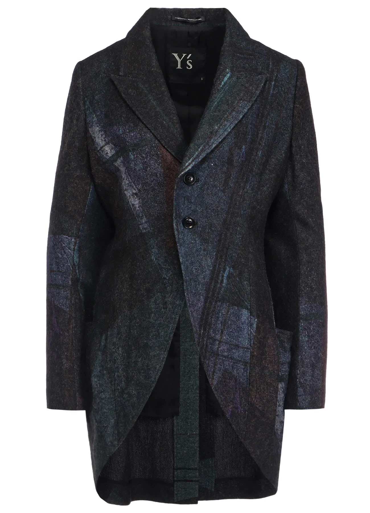 RAISED C/W TWILL PEALED CHECK PT TAIL JACKET sold by Yohji Yamamoto product image thumbnail 2
