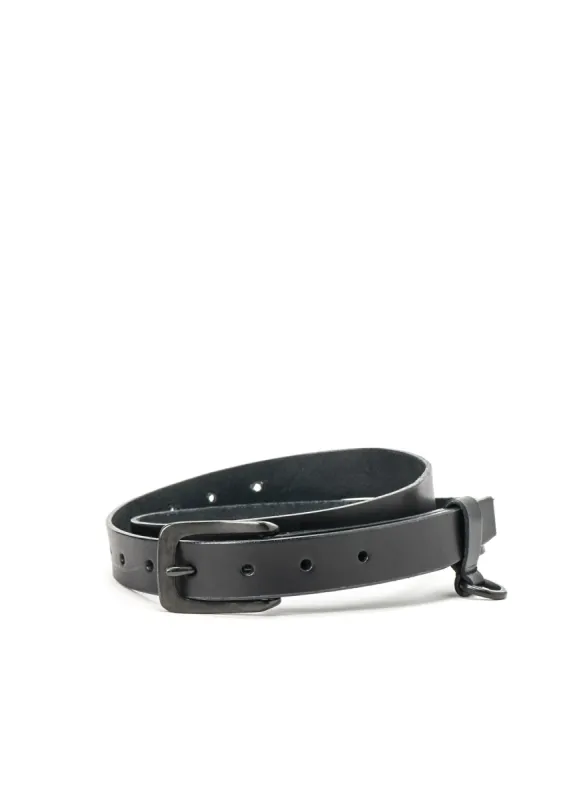 SEMI-GLOSS LEATHER 25MM BELT made by Yohji Yamamoto