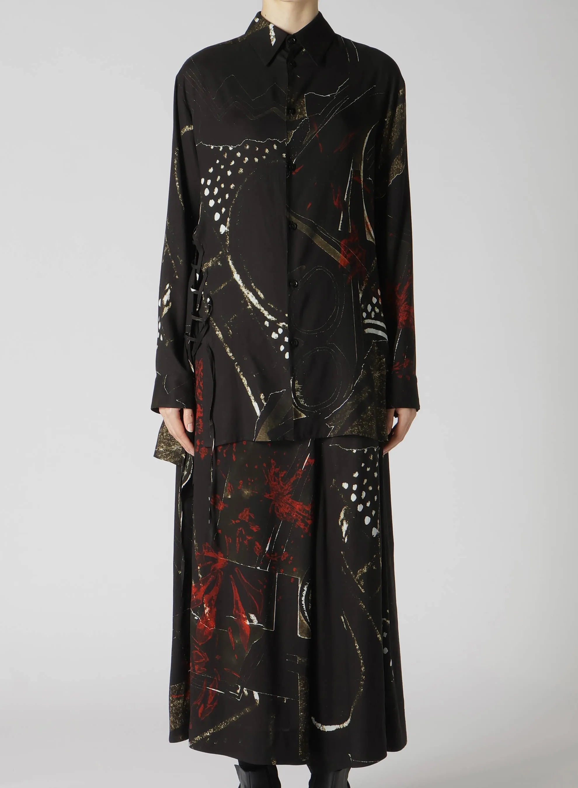 RY/LAWN AFRICAN FLOWER PT LACE UP BLOUSE sold by Yohji Yamamoto product image thumbnail 4