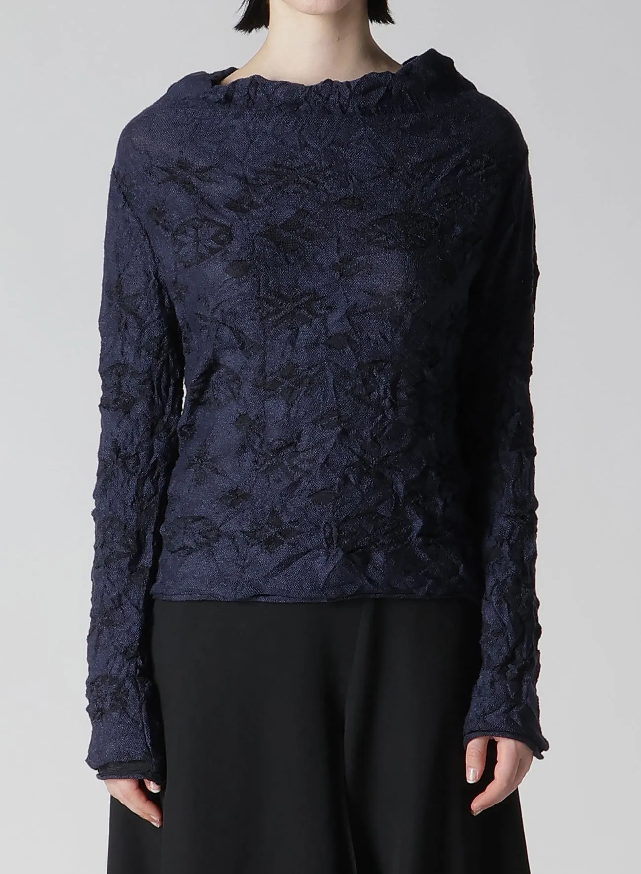 SNOWFLAKE DESIGN OFF NECK LONG SLEEVE PULLOVER sold by Yohji Yamamoto product image thumbnail 4