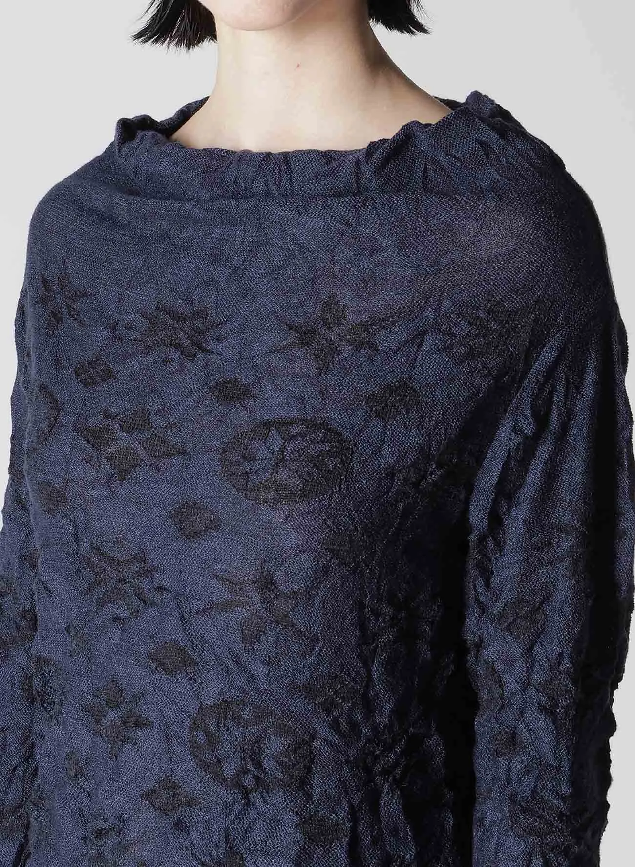 SNOWFLAKE DESIGN OFF NECK LONG SLEEVE PULLOVER sold by Yohji Yamamoto product image thumbnail 5