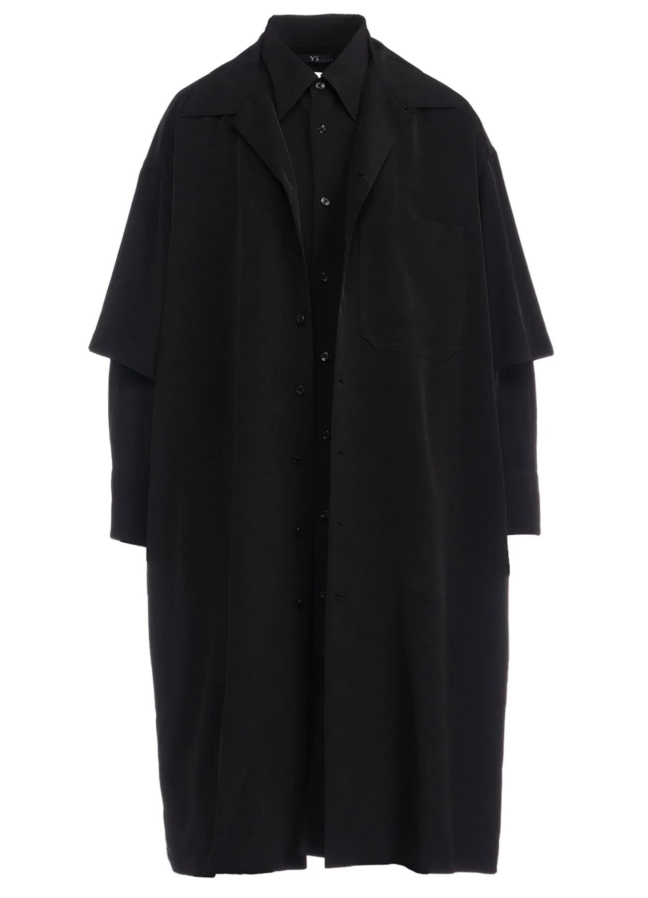 TRIACETATE/POLYESTER DOUBLE LAYERED LONG SHIRT sold by Yohji Yamamoto product image thumbnail 2