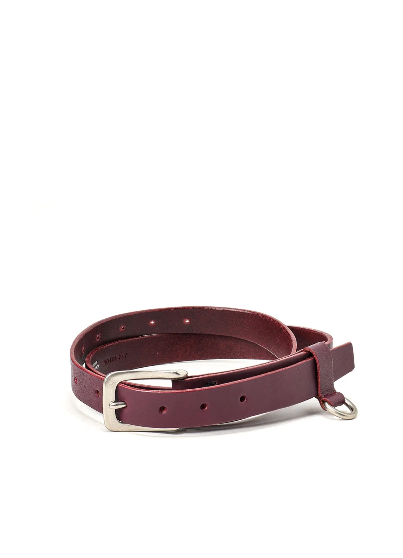 SEMI-GLOSS LEATHER 25MM BELT sold by Yohji Yamamoto