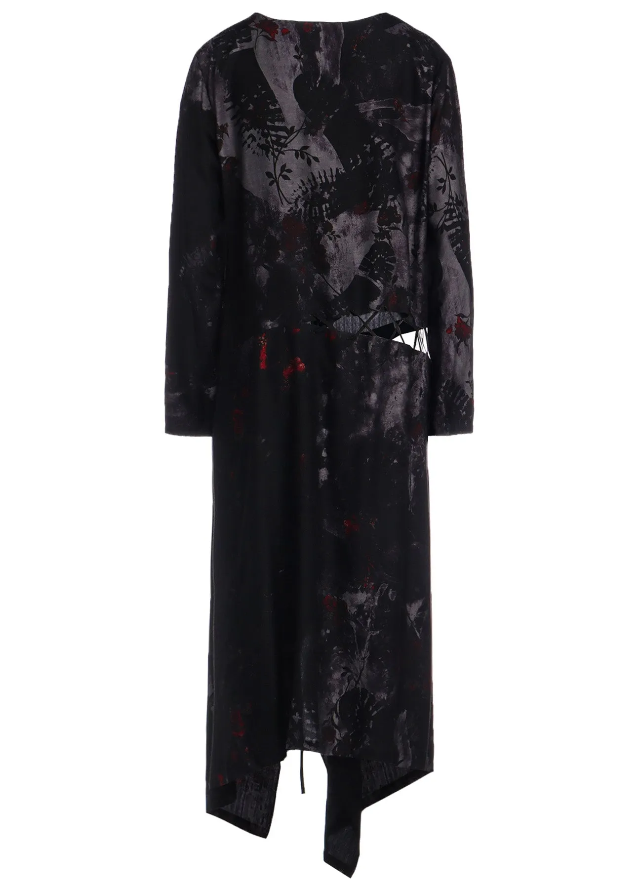 CU/ TWILL STEPPED ON FLOWER PT LACE UP DRESS sold by Yohji Yamamoto product image thumbnail 3