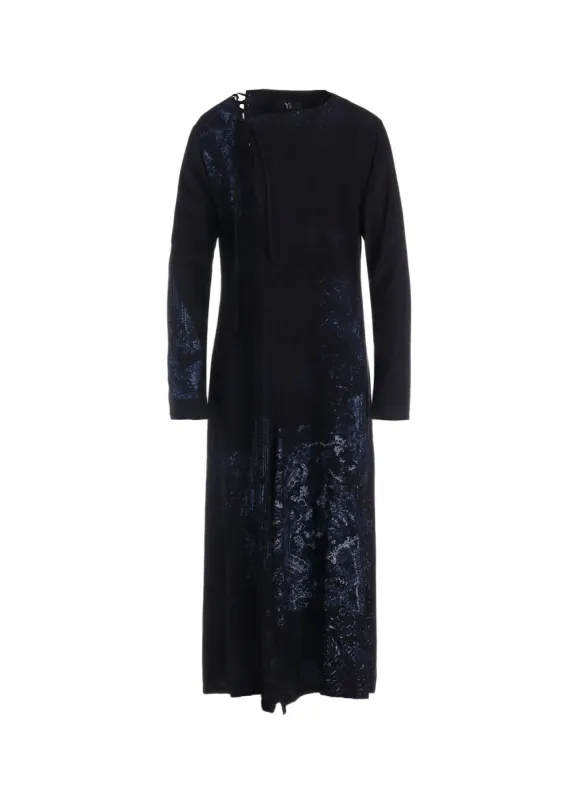CU/ TWILL LACE DESIGN PT LACE UP DRESS sold by Yohji Yamamoto