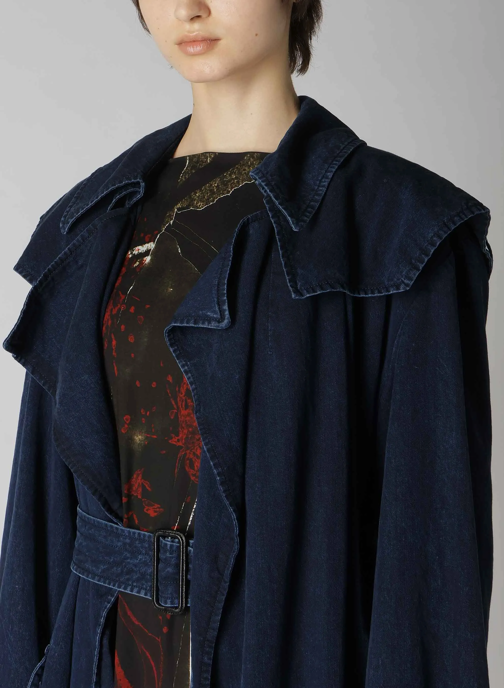 8OZ CE/C/ DENIM TRENCH COAT sold by Yohji Yamamoto product image thumbnail 5