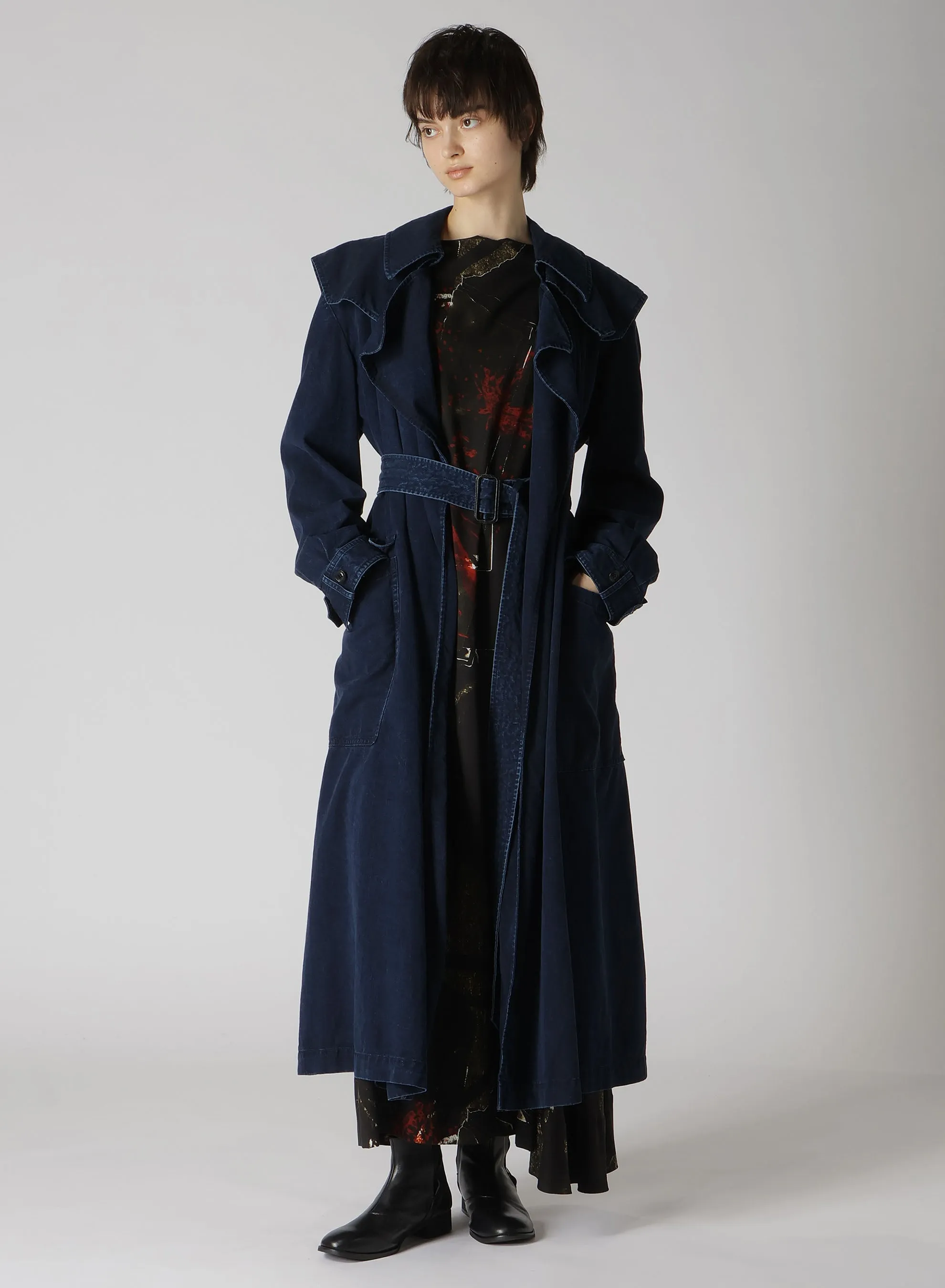 RY/LAWN AFRICAN FLOWER PT COLLARLESS DRESS sold by Yohji Yamamoto product image thumbnail 4