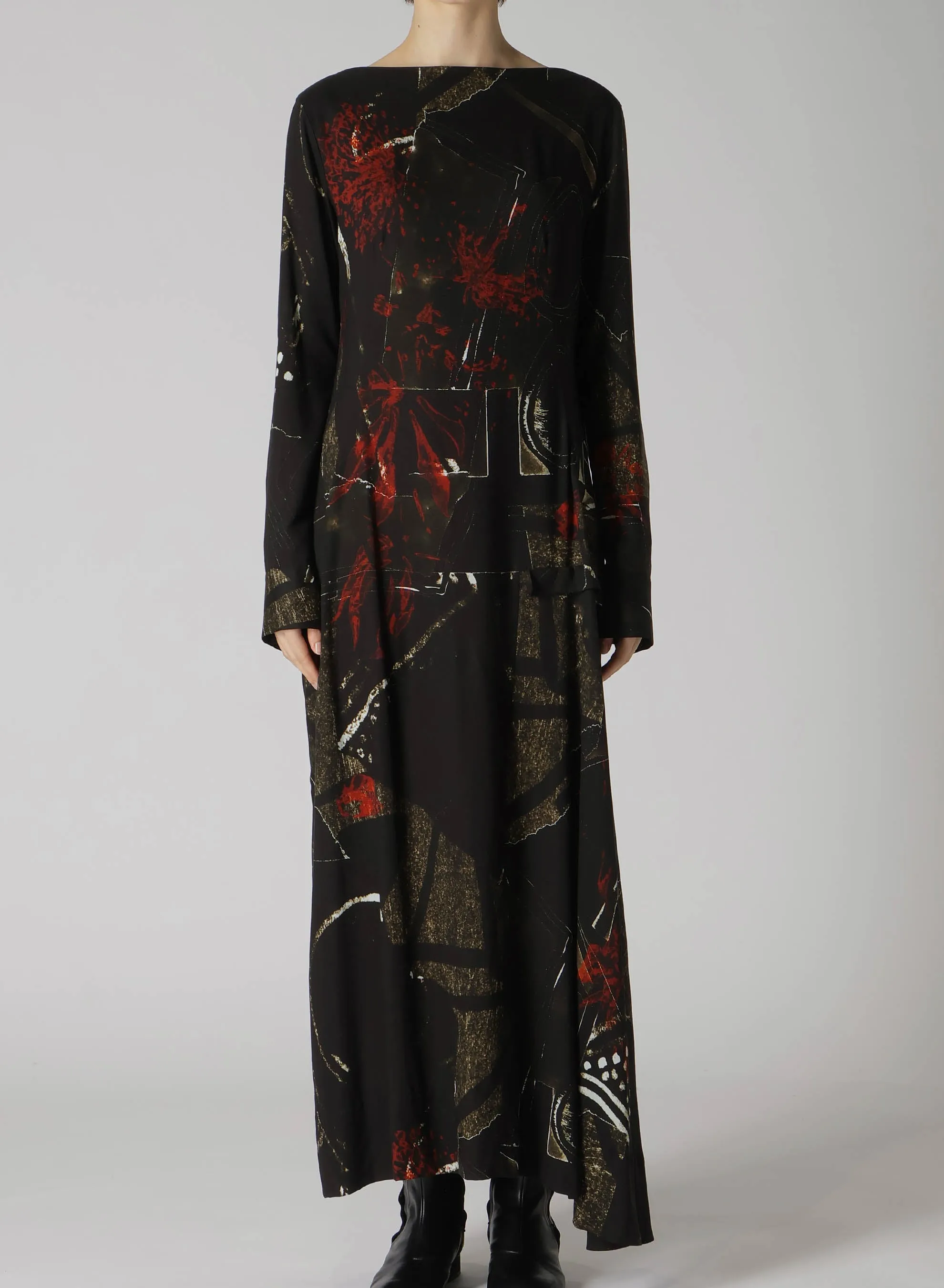 RY/LAWN AFRICAN FLOWER PT COLLARLESS DRESS sold by Yohji Yamamoto product image thumbnail 5