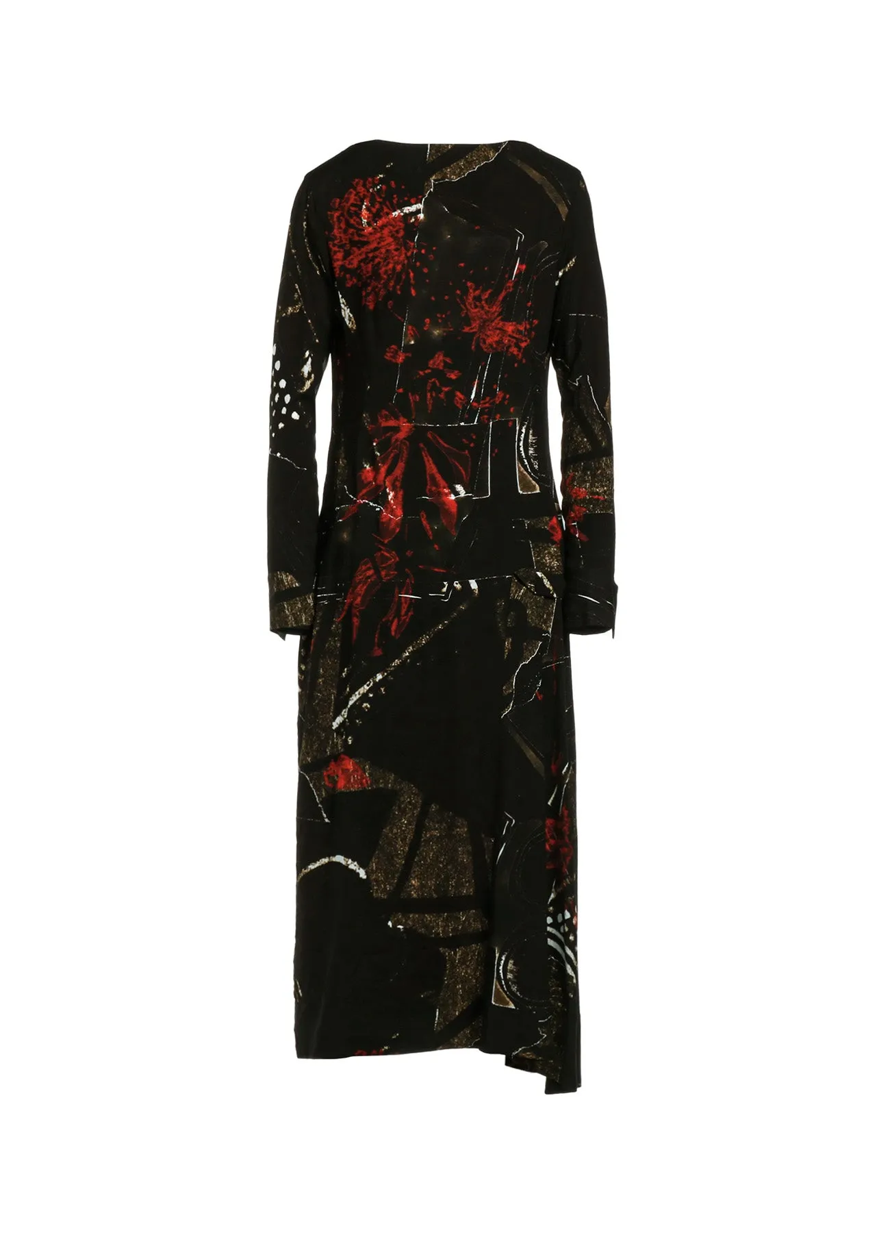 RY/LAWN AFRICAN FLOWER PT COLLARLESS DRESS sold by Yohji Yamamoto