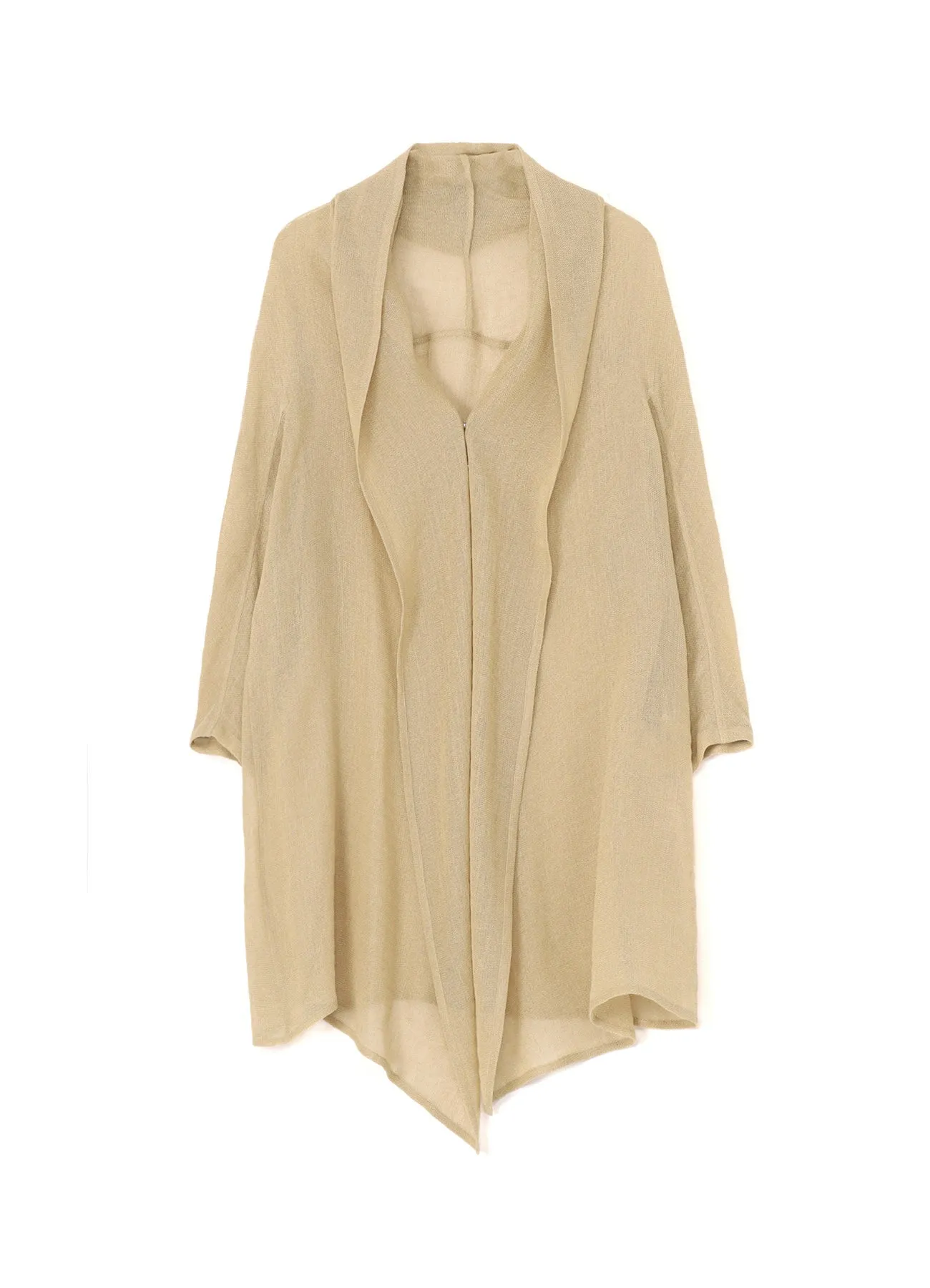 LENO CLOTH SHAWL COLLAR LONG CARDIGAN sold by Yohji Yamamoto