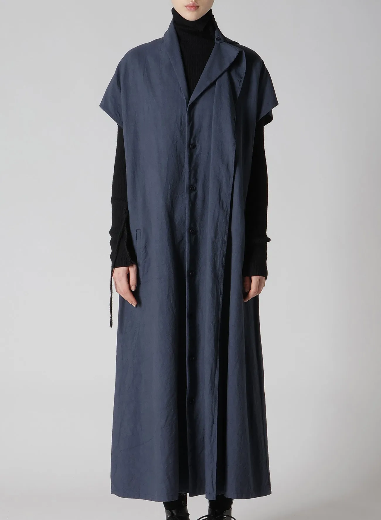 TWILL GARMENT WASH FRENCH SLEEVE DRESS sold by Yohji Yamamoto product image thumbnail 4