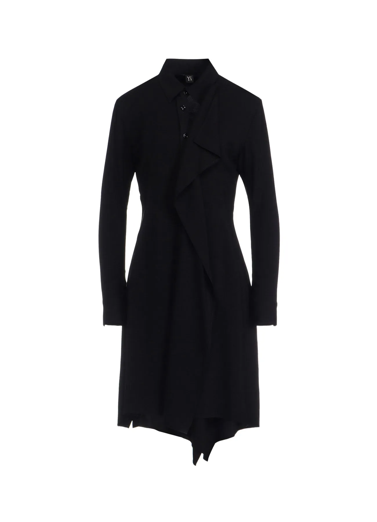 HARD TWISTED GABARDINE DRAPE SHIRT DRESS sold by Yohji Yamamoto