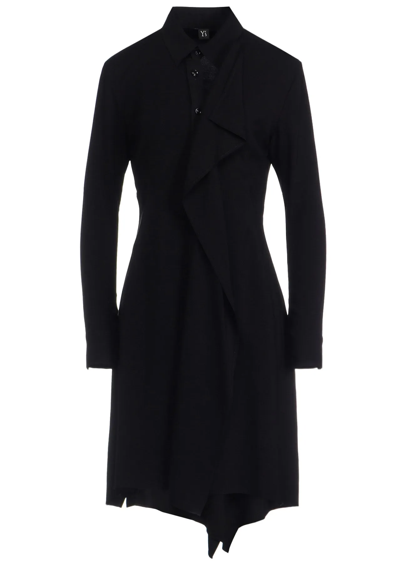 HARD TWISTED GABARDINE DRAPE SHIRT DRESS sold by Yohji Yamamoto product image thumbnail 2