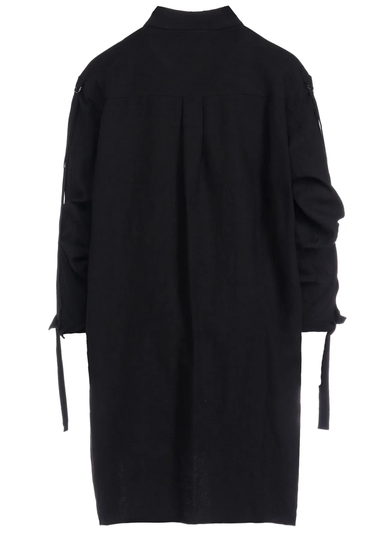 TWILL GARMENT WASH COLLAR/SLEEVE OPEN TAB BLOUSE sold by Yohji Yamamoto product image thumbnail 3