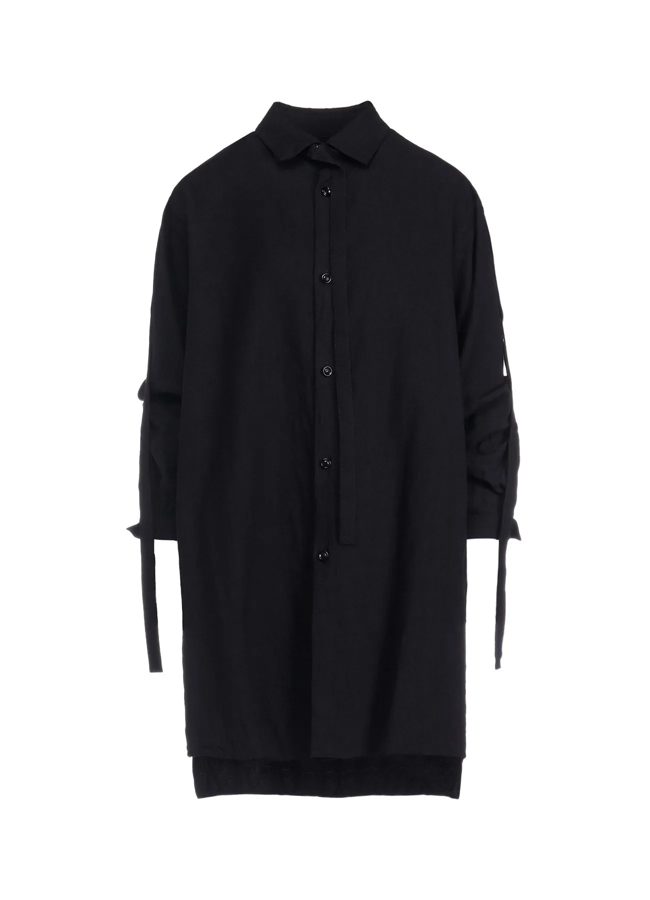 TWILL GARMENT WASH COLLAR/SLEEVE OPEN TAB BLOUSE sold by Yohji Yamamoto