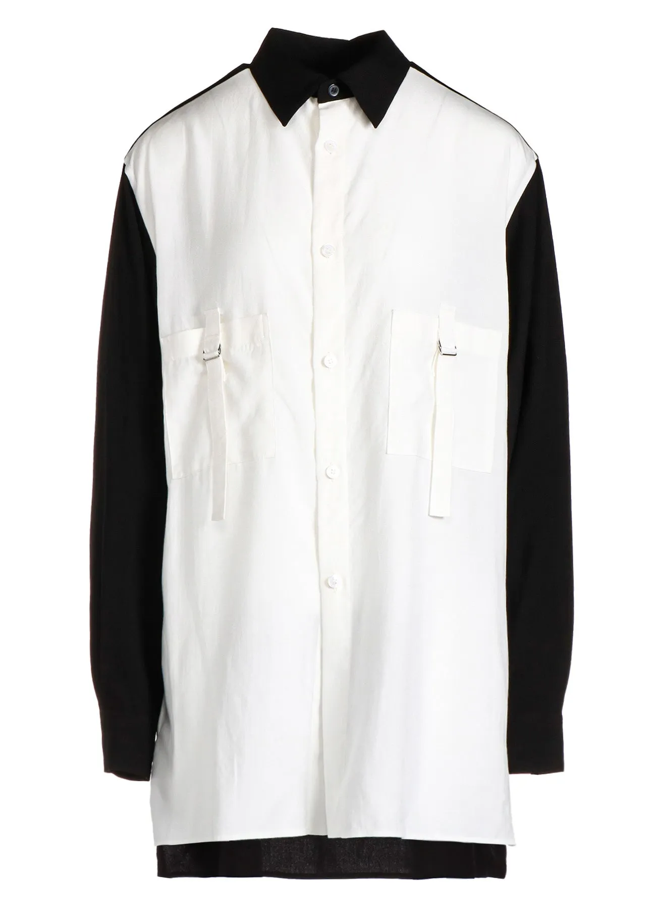80/2 BROAD BACK TUCKED OPEN TAB BLOUSE sold by Yohji Yamamoto product image thumbnail 2