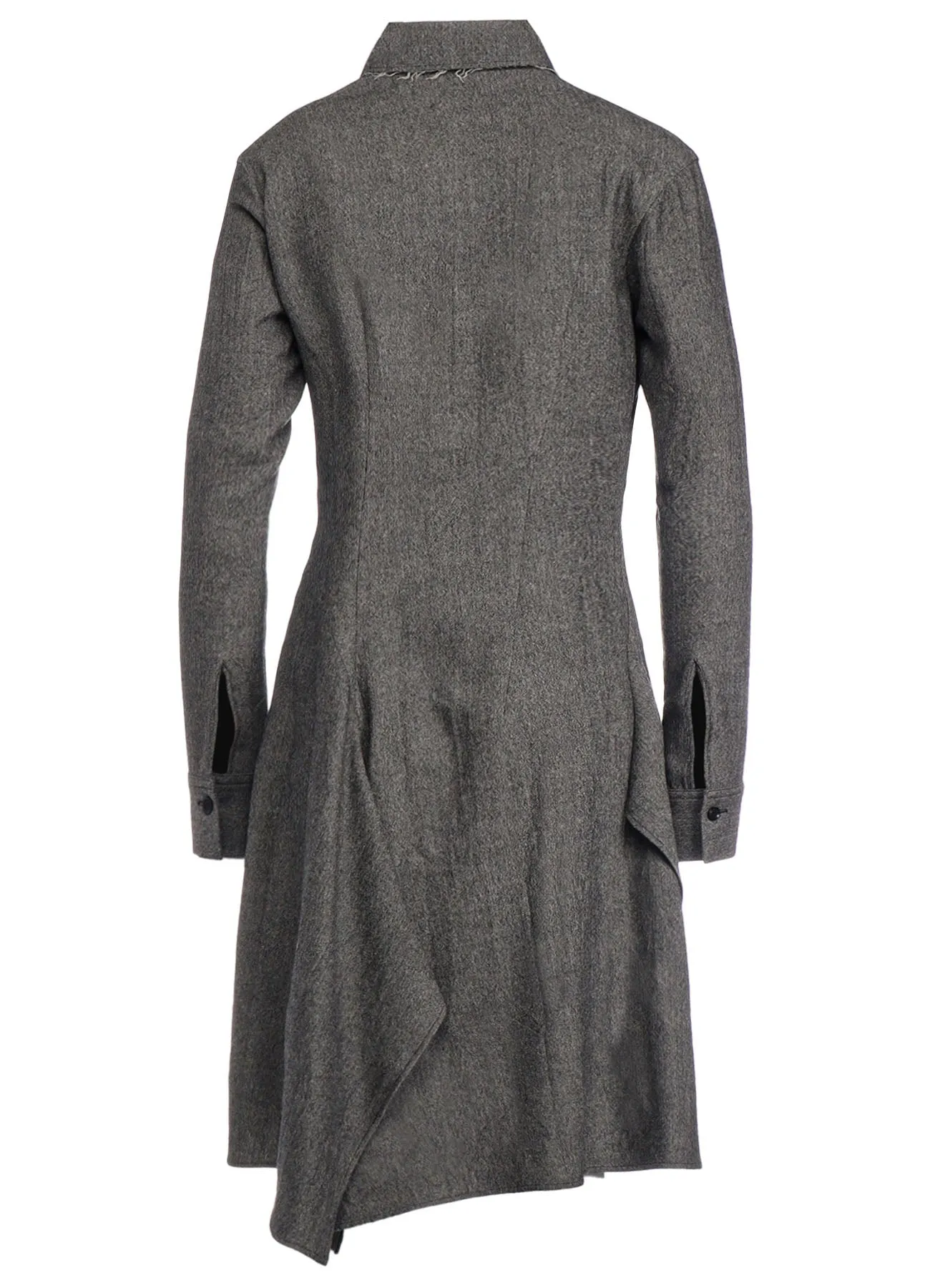 W/ MINI HERRINGBONE DRAPE SHIRT DRESS sold by Yohji Yamamoto product image thumbnail 3