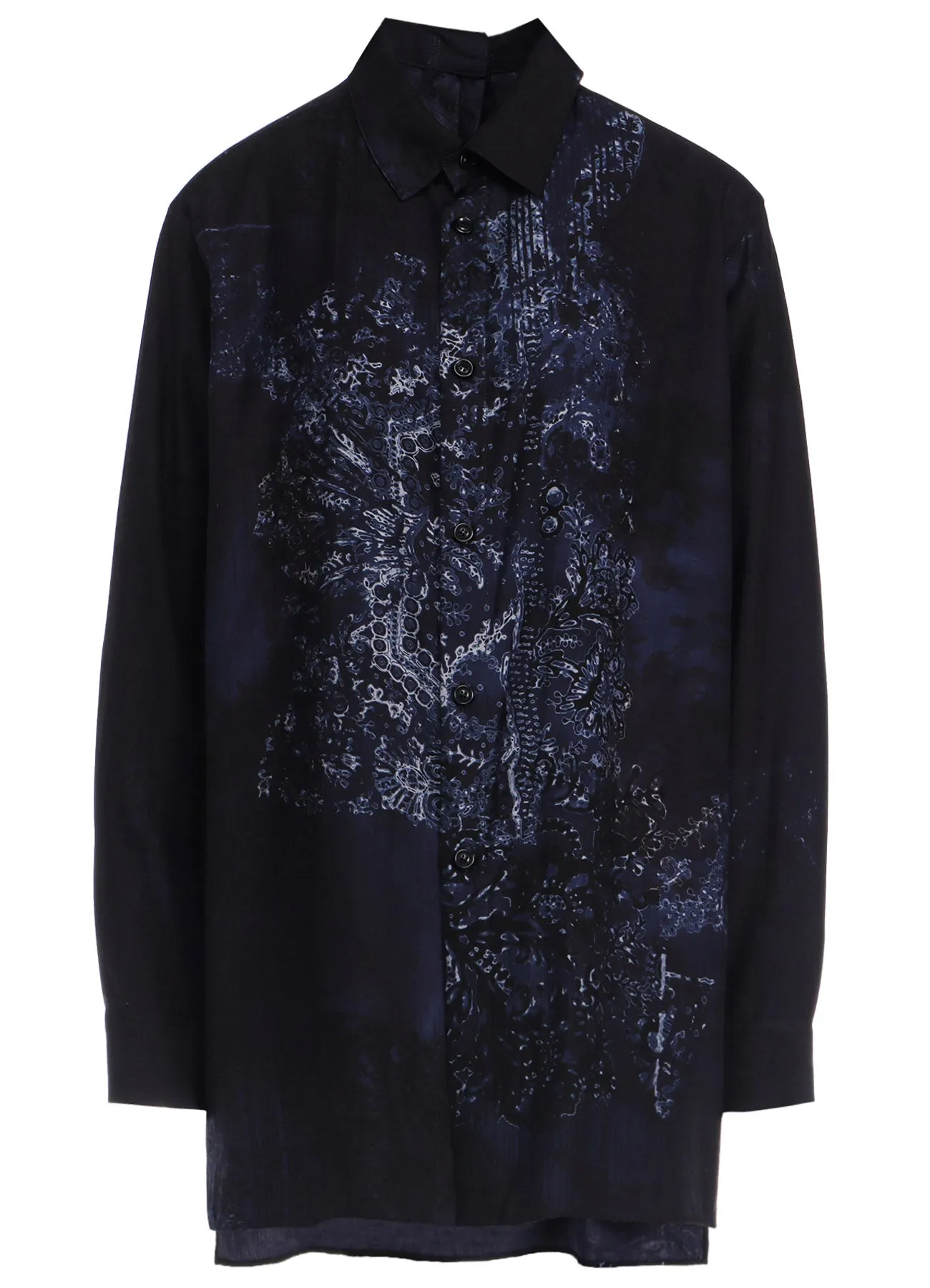 CU/ TWILL LACE DESIGN PT BACK TUCKED OPEN BLOUSE sold by Yohji Yamamoto product image thumbnail 2