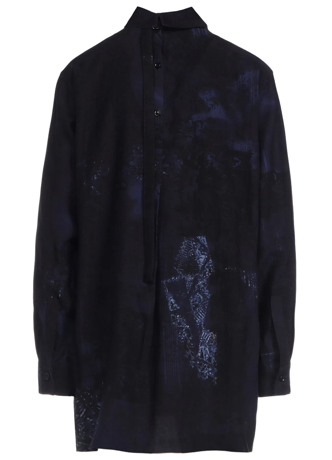 CU/ TWILL LACE DESIGN PT BACK TUCKED OPEN BLOUSE sold by Yohji Yamamoto product image thumbnail 4