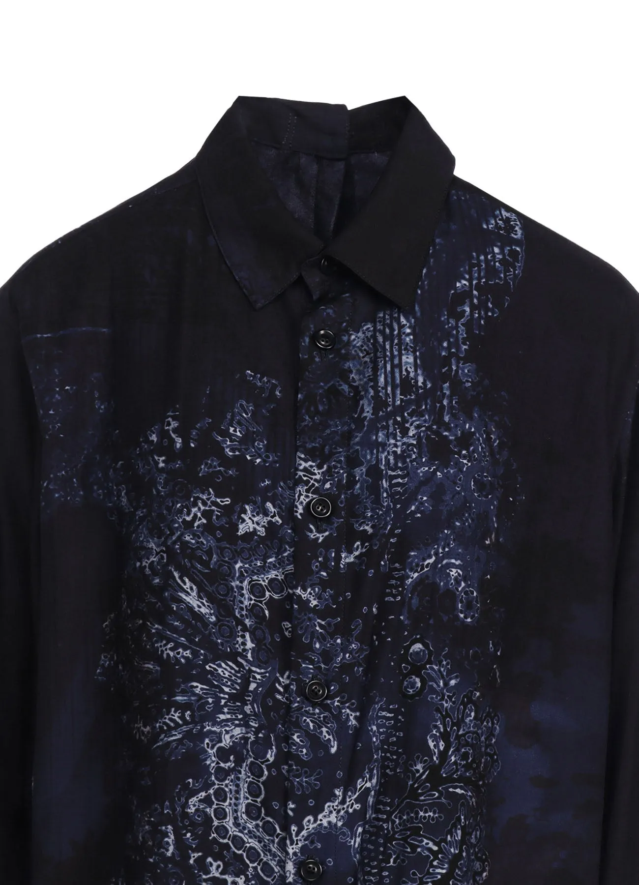 CU/ TWILL LACE DESIGN PT BACK TUCKED OPEN BLOUSE sold by Yohji Yamamoto product image thumbnail 5