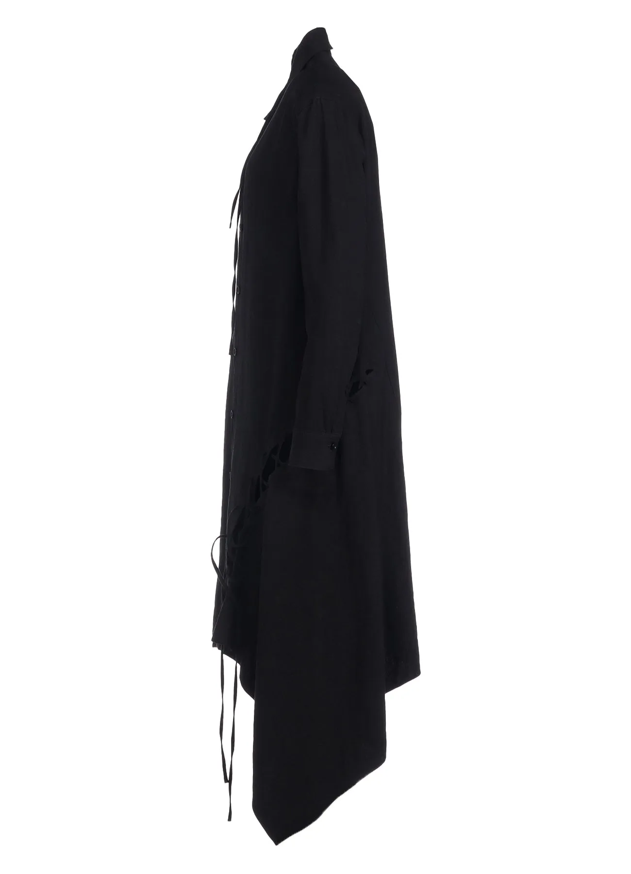 TWILL GARMENT WASH LACE UP BLOUSE sold by Yohji Yamamoto product image thumbnail 3