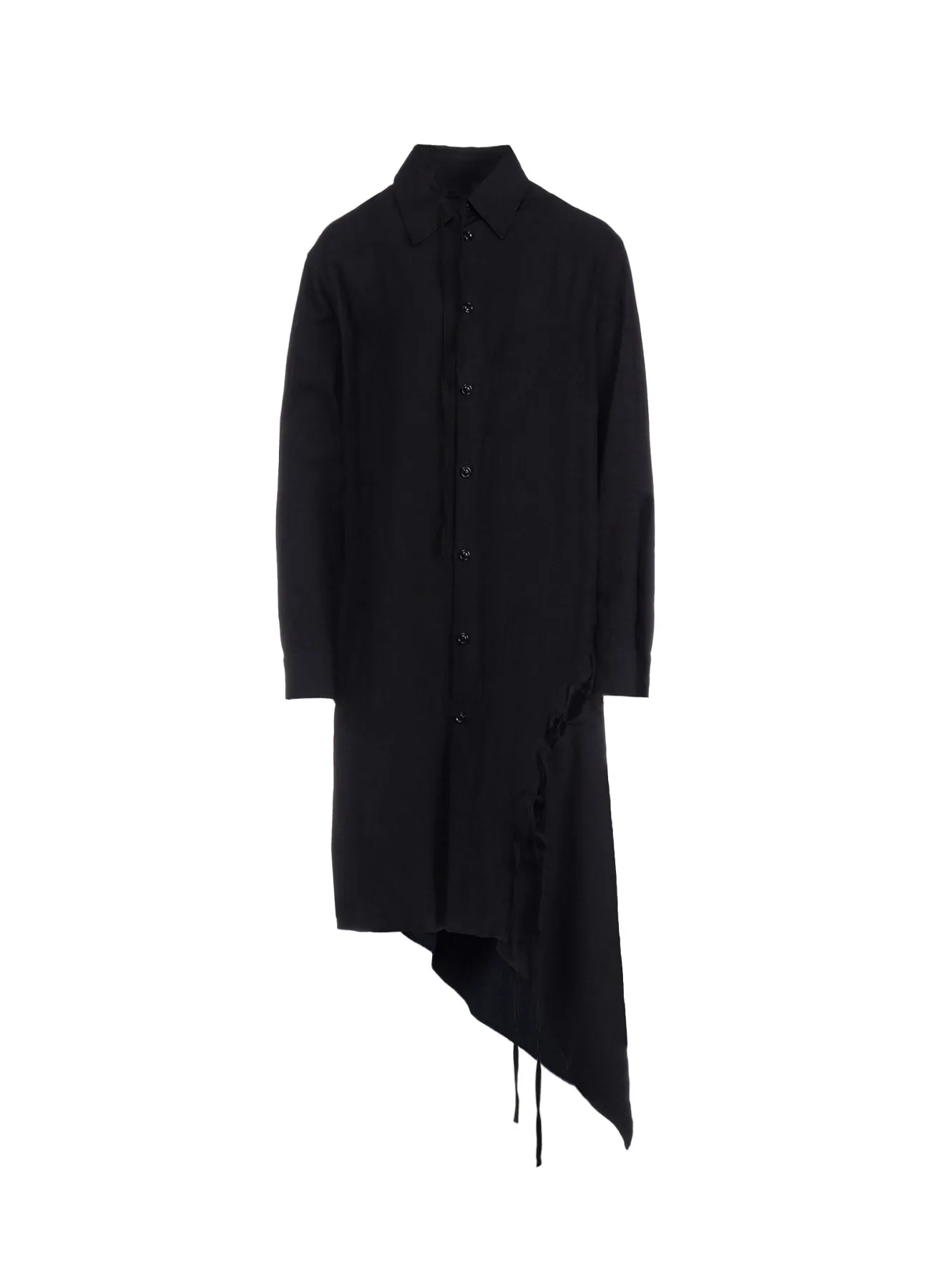 TWILL GARMENT WASH LACE UP BLOUSE sold by Yohji Yamamoto