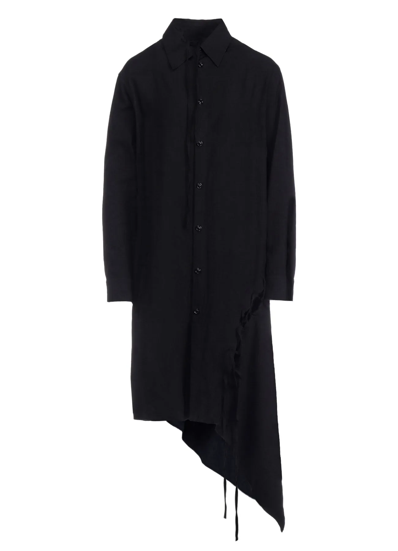 TWILL GARMENT WASH LACE UP BLOUSE sold by Yohji Yamamoto product image thumbnail 2