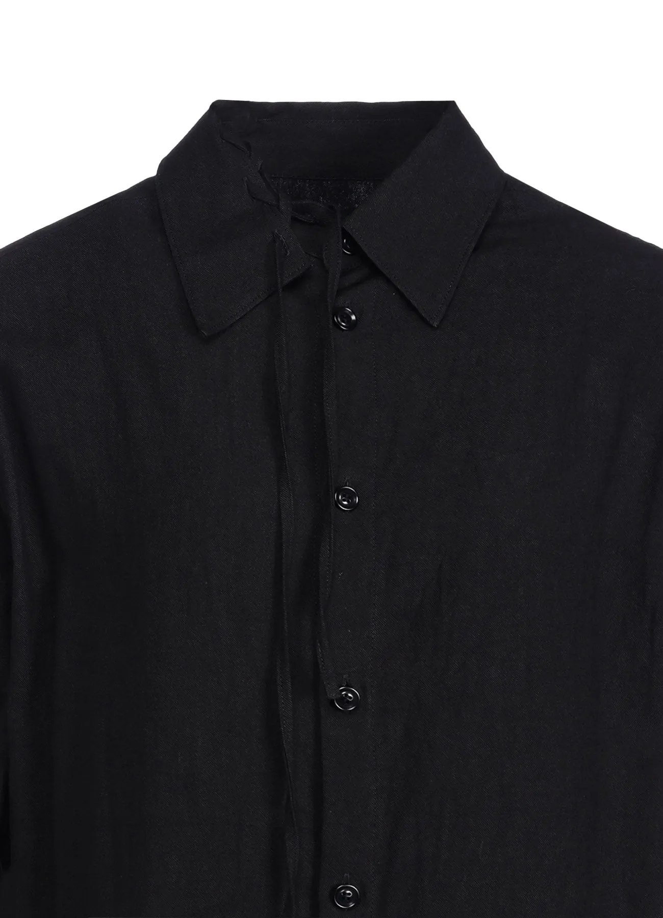 TWILL GARMENT WASH LACE UP BLOUSE sold by Yohji Yamamoto product image thumbnail 5