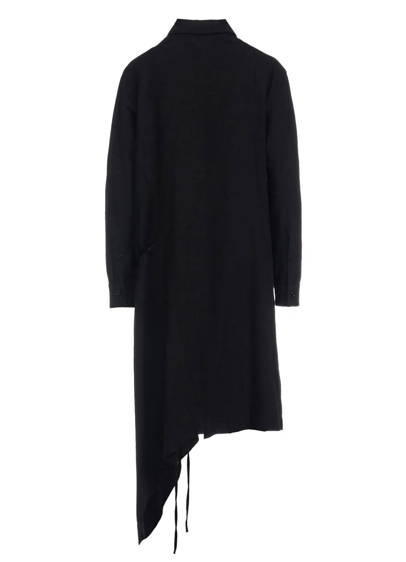 TWILL GARMENT WASH LACE UP BLOUSE sold by Yohji Yamamoto product image thumbnail 4