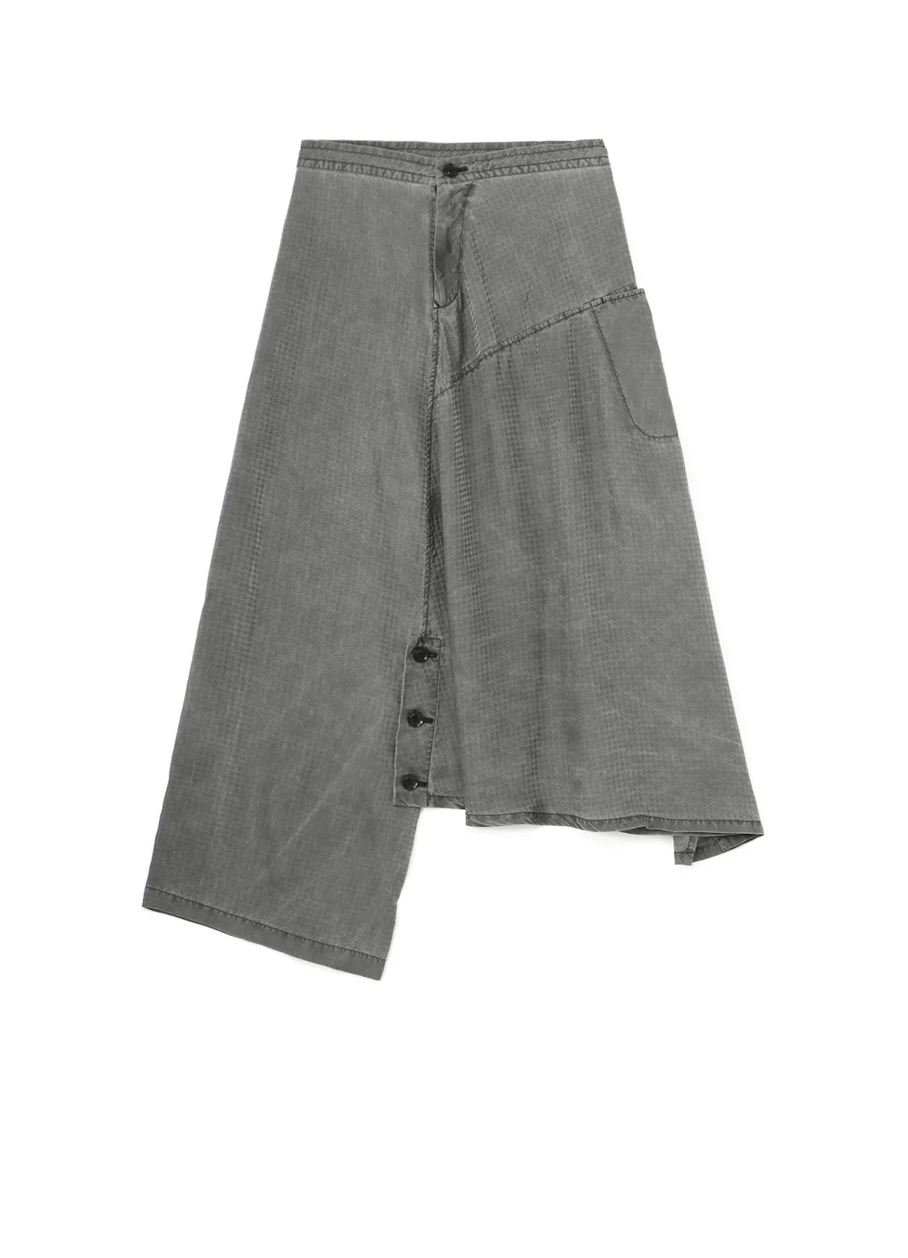 CUPRO HOUNDSTOOTH ASYMMETRIC PANTS sold by Yohji Yamamoto