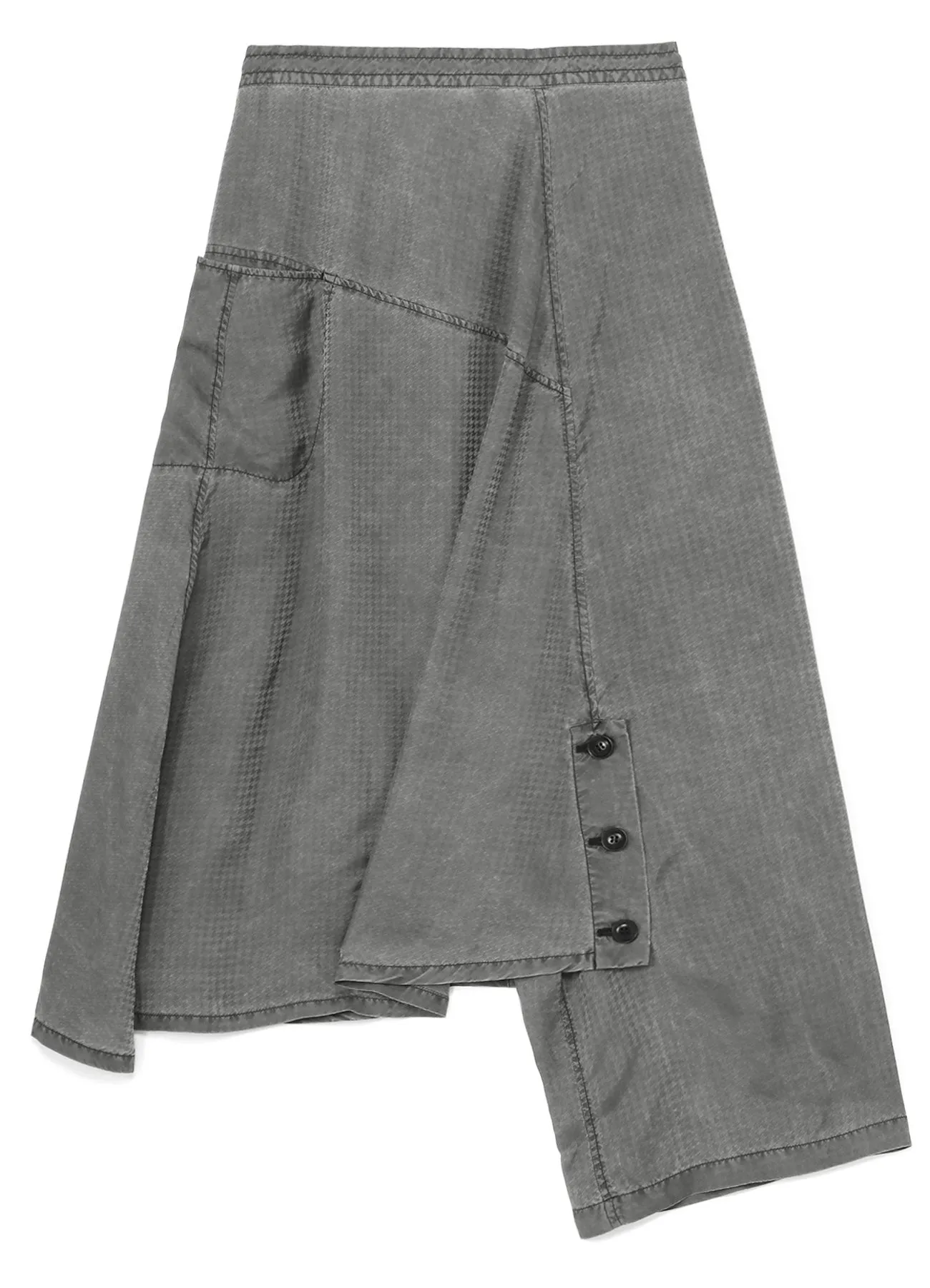 CUPRO HOUNDSTOOTH ASYMMETRIC PANTS sold by Yohji Yamamoto product image thumbnail 3